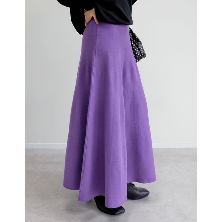 20471120 ニットスカート パープル 楽天市場】ニット スカート レディース ボトムス ミモレ丈 ロング丈
