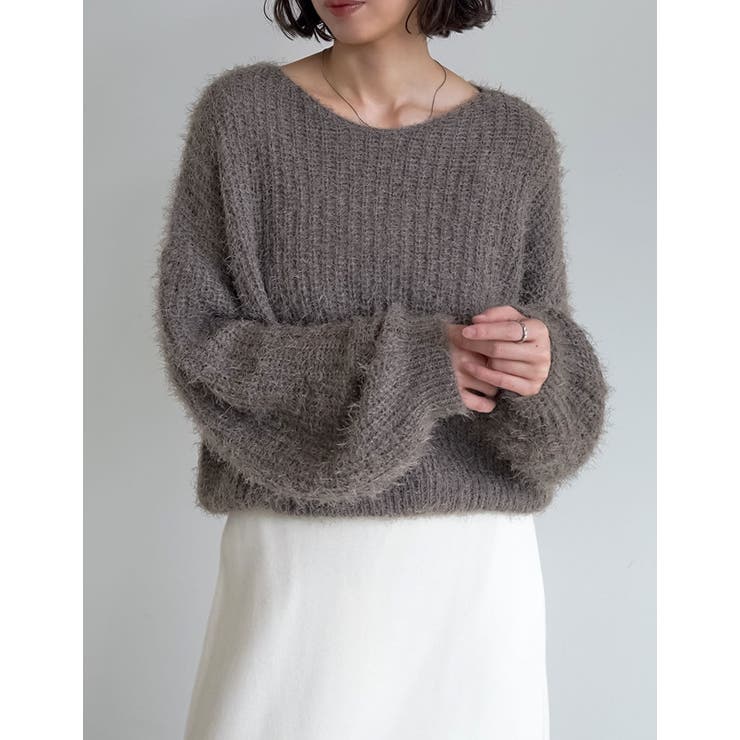 [神山まりあさん着用][1枚で主役級]プードルシャギーニットトップス | Re:EDIT | 詳細画像23 