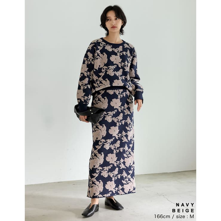 ジャガード編みフラワー柄ニットプルオーバー | Re:EDIT | 詳細画像11 