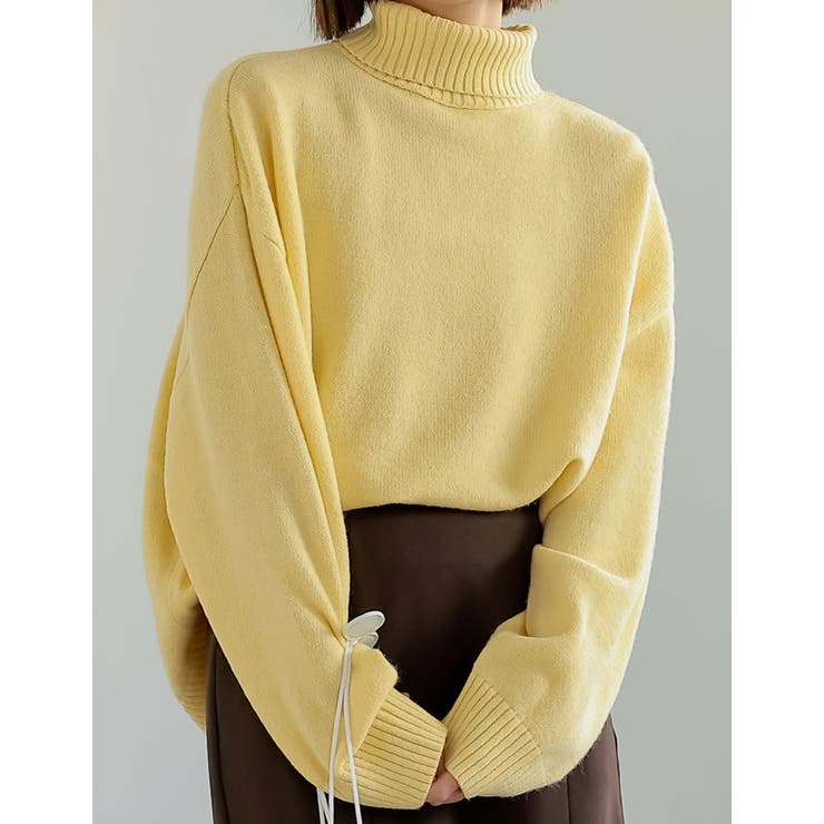 ハイネックアルパカタッチ起毛ニットプルオーバー[品番：GS000021730