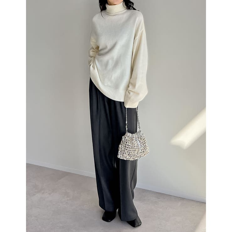 ハイネックアルパカタッチ起毛ニットプルオーバー[品番：GS000021730