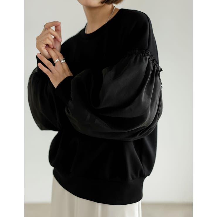 オーガンジーボリューム袖ダンボールオーバーサイズプルオーバー | Re:EDIT | 詳細画像14 