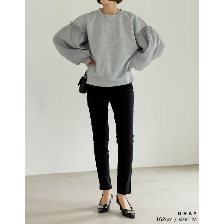 オーガンジーボリューム袖ダンボールオーバーサイズプルオーバー | Re:EDIT | 詳細画像15 