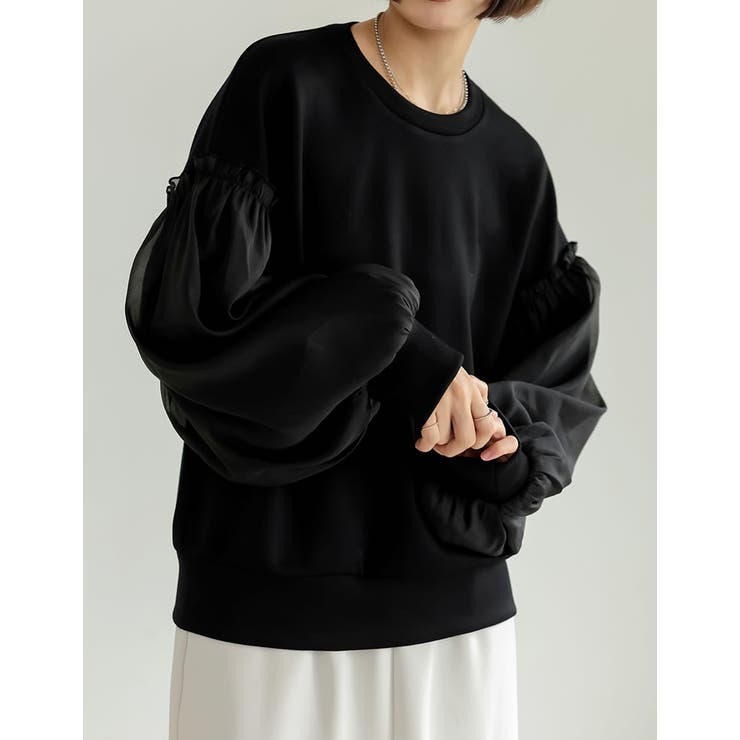 オーガンジーボリューム袖ダンボールオーバーサイズプルオーバー | Re:EDIT | 詳細画像23 