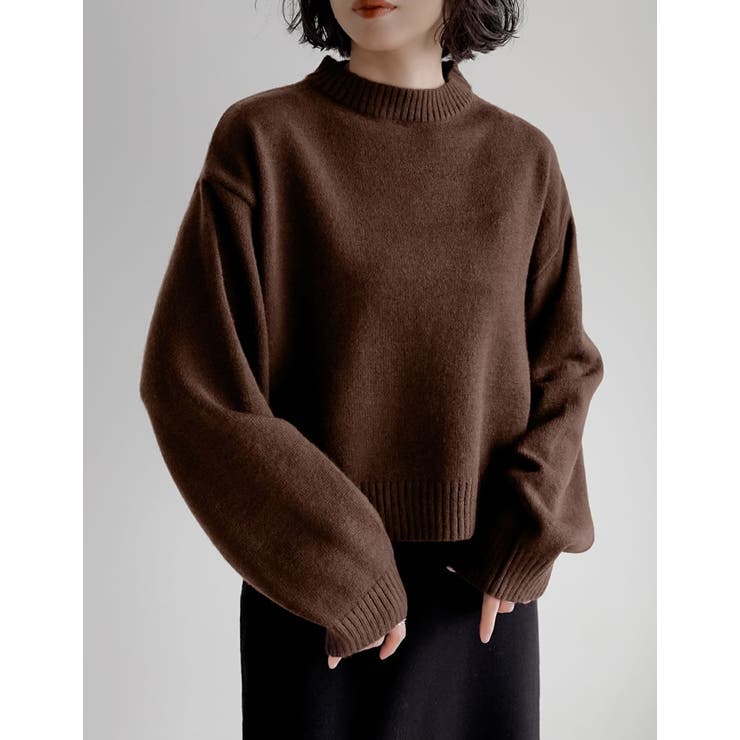 ブラウン(505) | [累計販売枚数1 1万枚突破！][新色追加]アルパカタッチクロップド丈ニットプル… | Re:EDIT