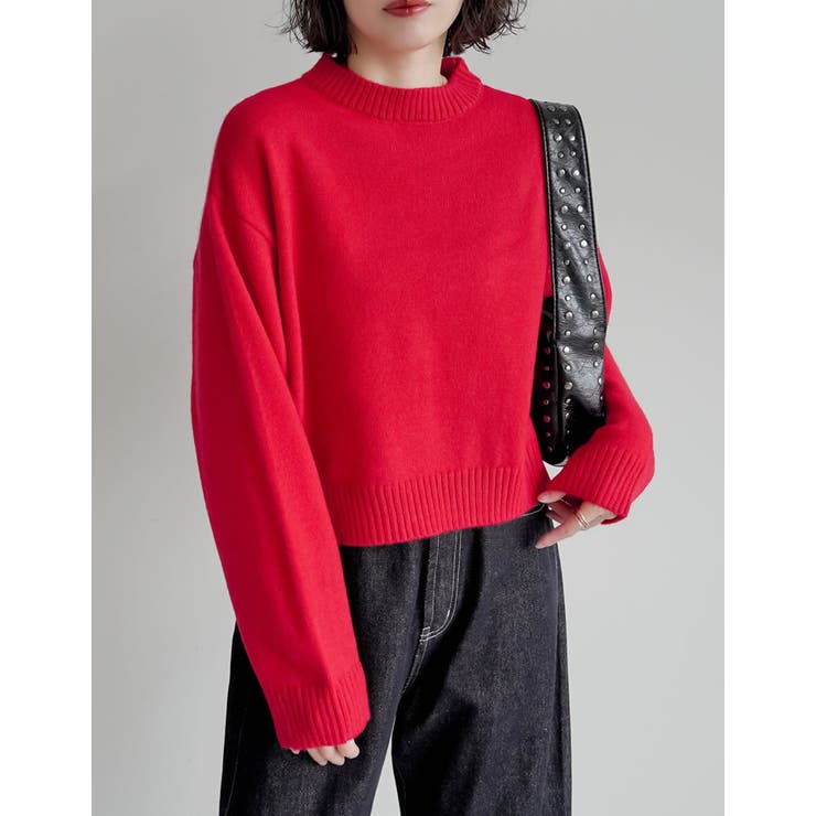 [累計販売枚数1 1万枚突破！][新色追加]アルパカタッチクロップド丈ニットプル… | Re:EDIT | 詳細画像16 