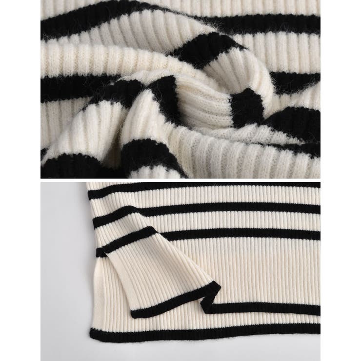 ボーダー配色ニットプルオーバー[品番：GS000021668]｜Re:EDIT