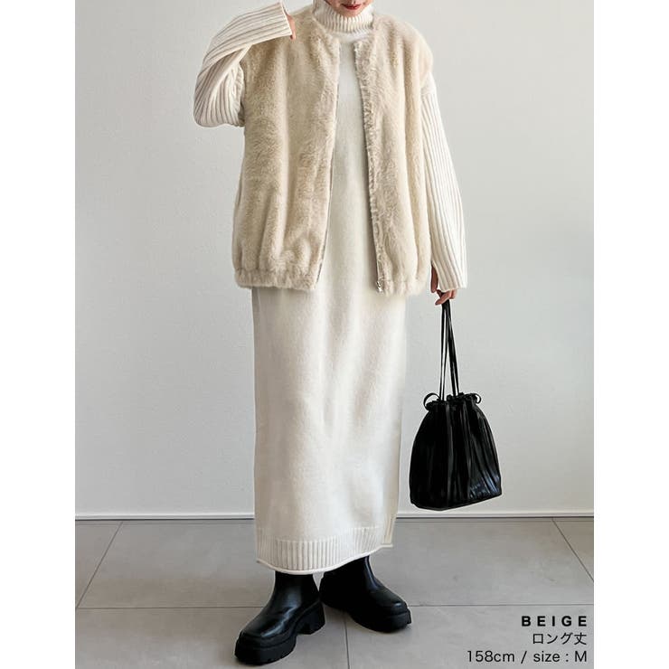 丈が選べるフェイクファーベスト | Re:EDIT | 詳細画像12 