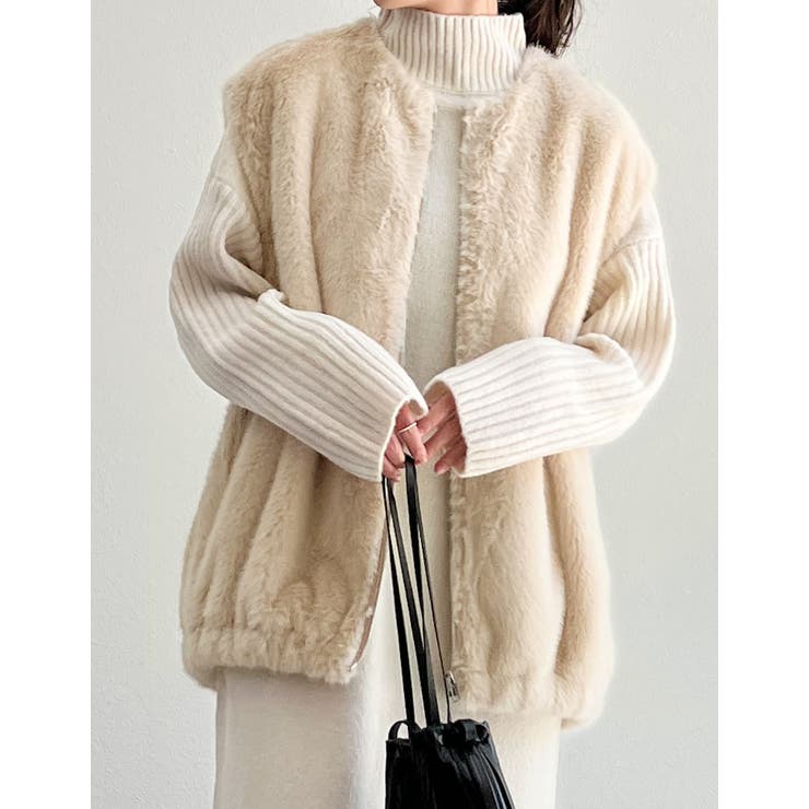 丈が選べるフェイクファーベスト | Re:EDIT | 詳細画像3 