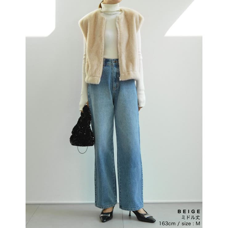 丈が選べるフェイクファーベスト | Re:EDIT | 詳細画像30 