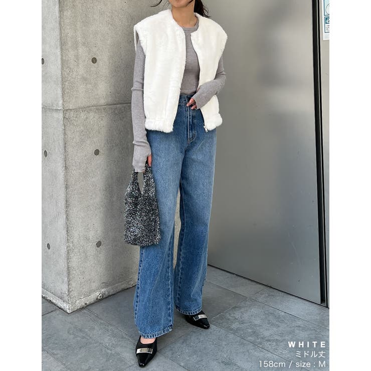 丈が選べるフェイクファーベスト | Re:EDIT | 詳細画像34 