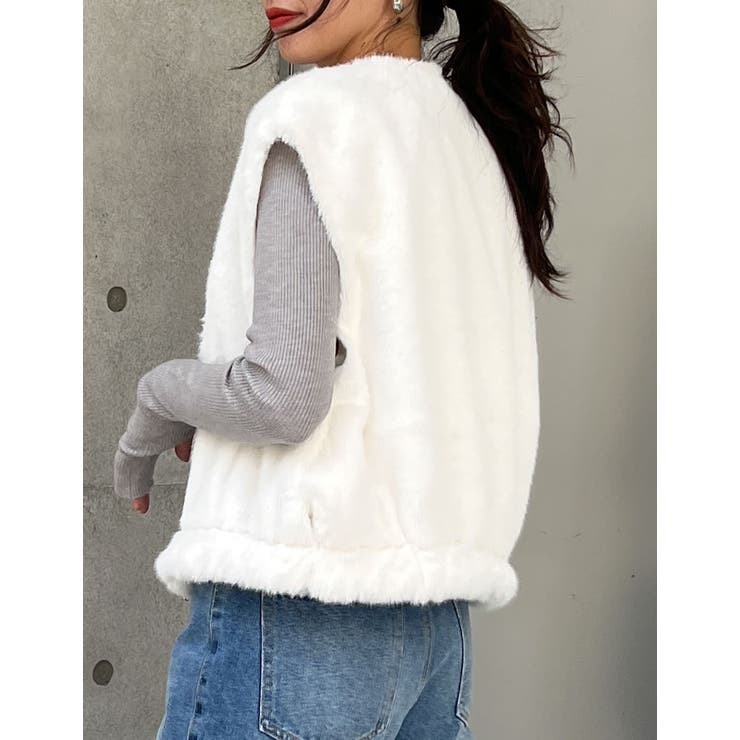 丈が選べるフェイクファーベスト | Re:EDIT | 詳細画像36 