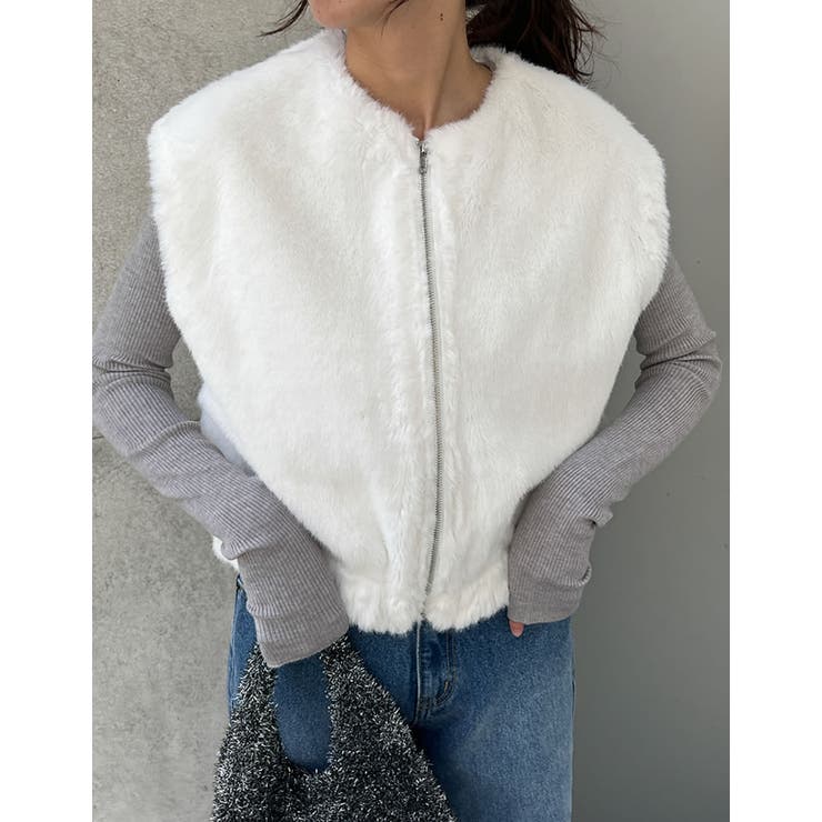 丈が選べるフェイクファーベスト | Re:EDIT | 詳細画像37 