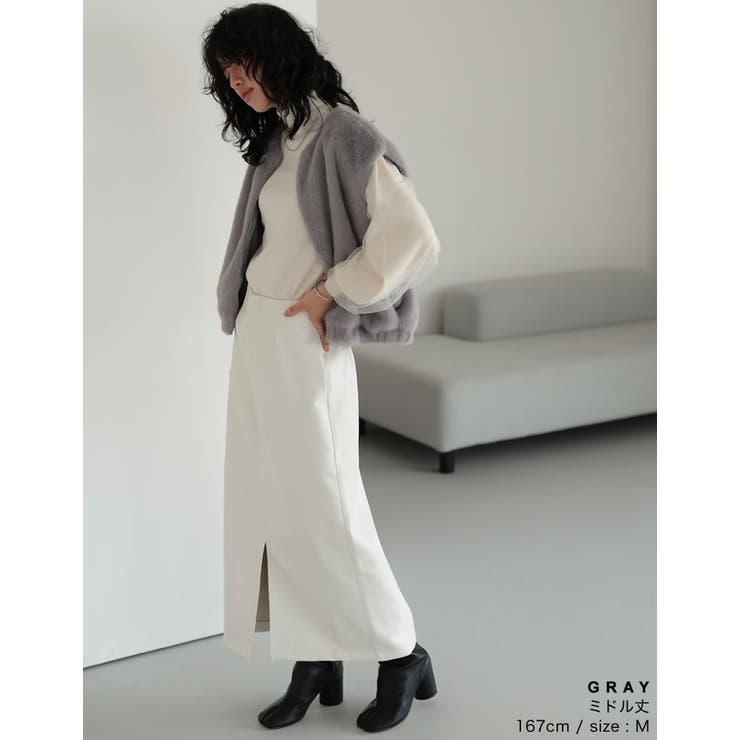 丈が選べるフェイクファーベスト | Re:EDIT | 詳細画像38 