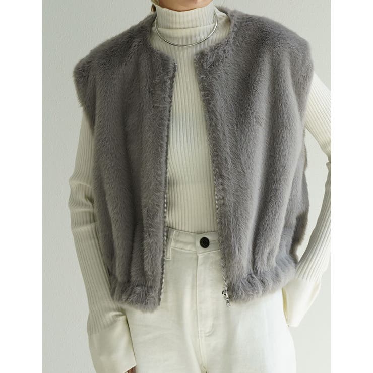 丈が選べるフェイクファーベスト | Re:EDIT | 詳細画像39 