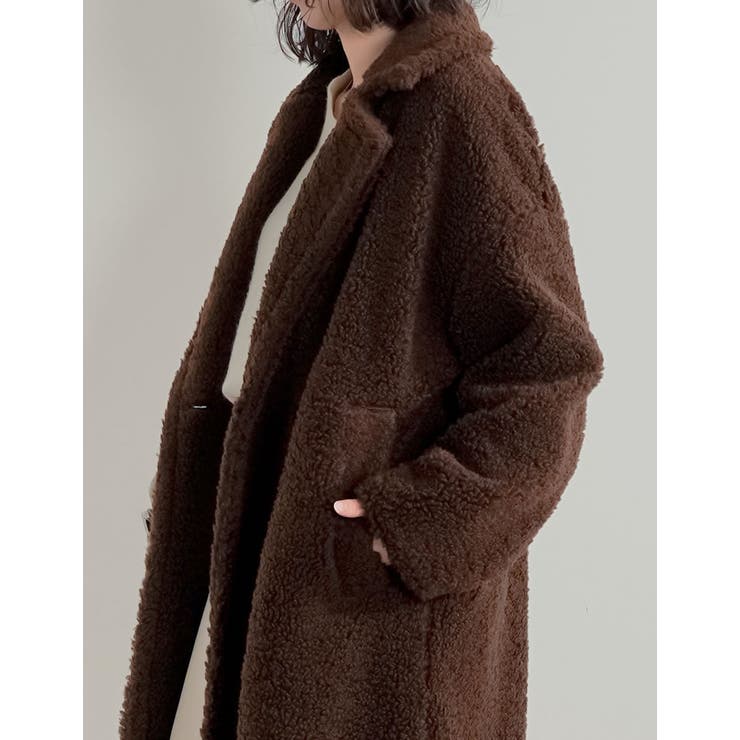 [低身長サイズ有]ボアビッグカラーダブルチェスターコート | Re:EDIT | 詳細画像12 