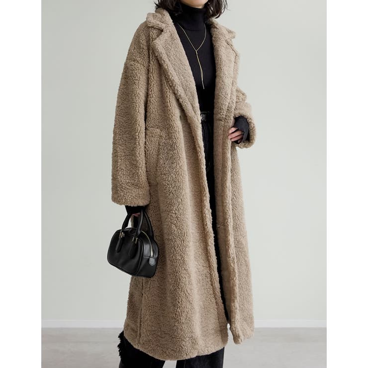 [低身長サイズ有]ボアビッグカラーダブルチェスターコート | Re:EDIT | 詳細画像2 