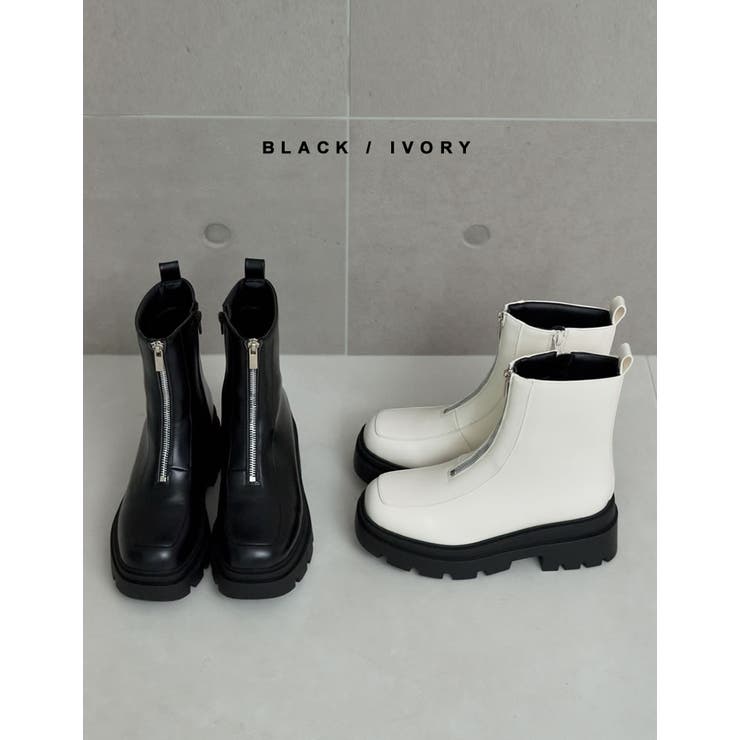 [大きいサイズ有]フロントジップトラックソールブーツ | Re:EDIT | 詳細画像2 