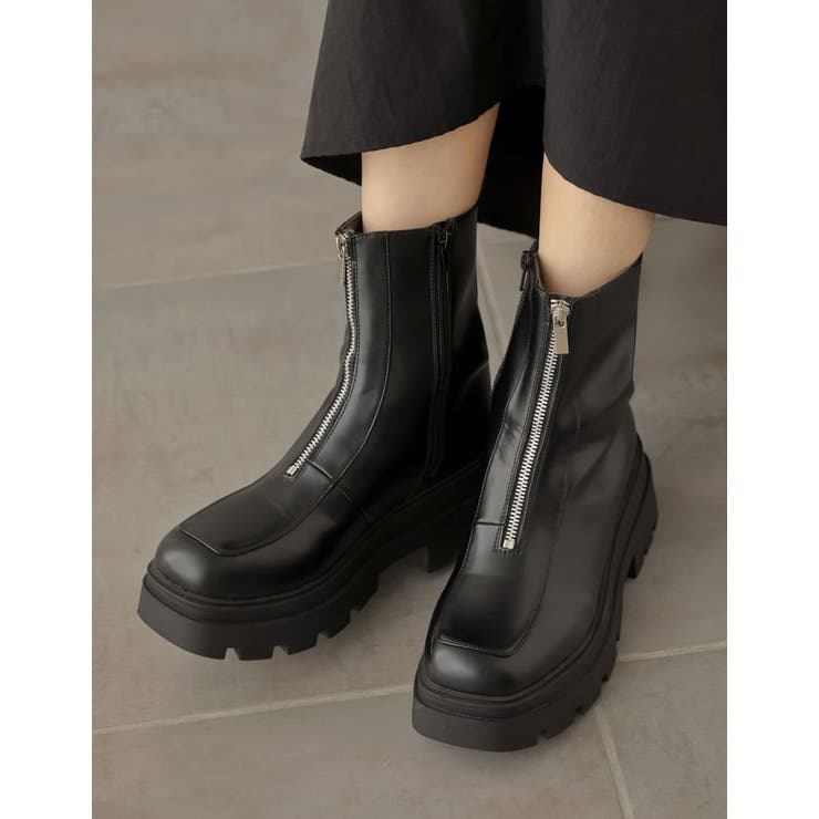 [大きいサイズ有]フロントジップトラックソールブーツ | Re:EDIT | 詳細画像3 