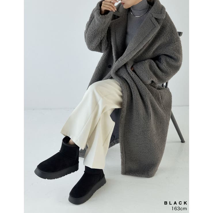 [大きいサイズ有]厚底ショートムートンブーツ | Re:EDIT | 詳細画像12 