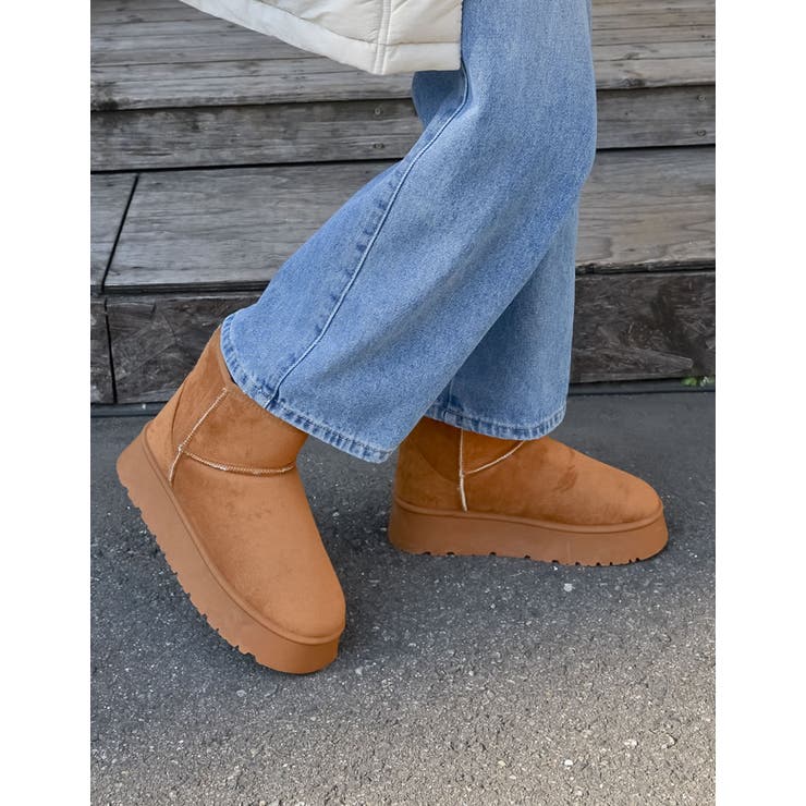 [大きいサイズ有]厚底ショートムートンブーツ | Re:EDIT | 詳細画像3 