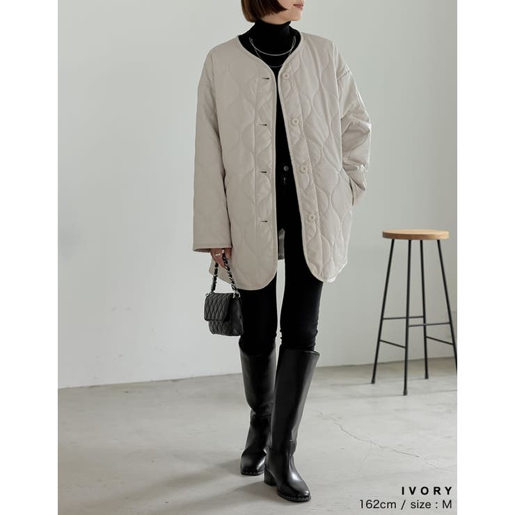 [低身長サイズ有]フェイクレザーキルティングジャケット | Re:EDIT | 詳細画像14 