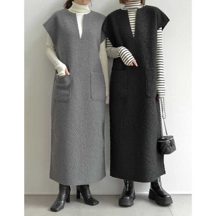 [低身長サイズ有]2WAYリバーシブルフェイクウールorシープライクボアキーネッ… | Re:EDIT | 詳細画像25 