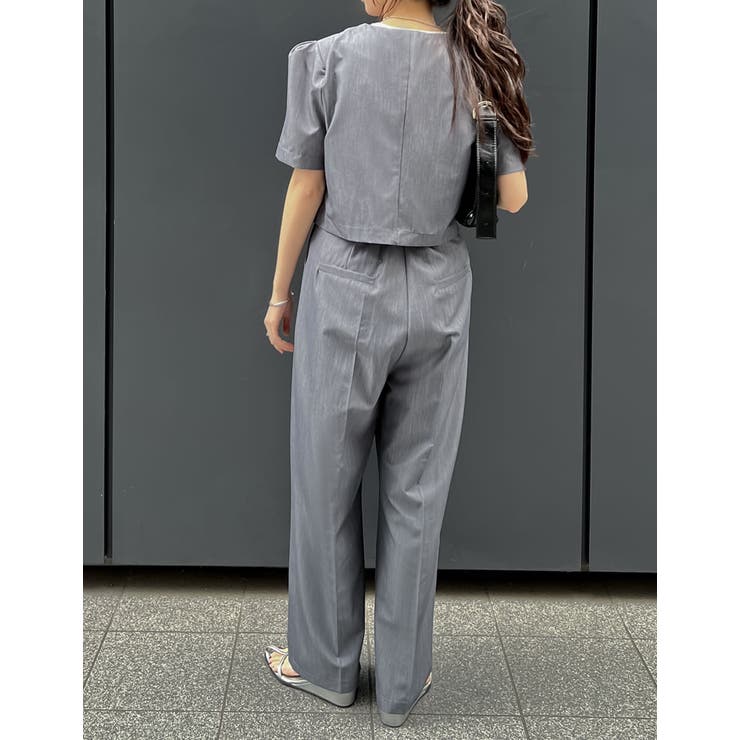 半袖パフジャケット×スラックスセットアップ | Re:EDIT | 詳細画像14 