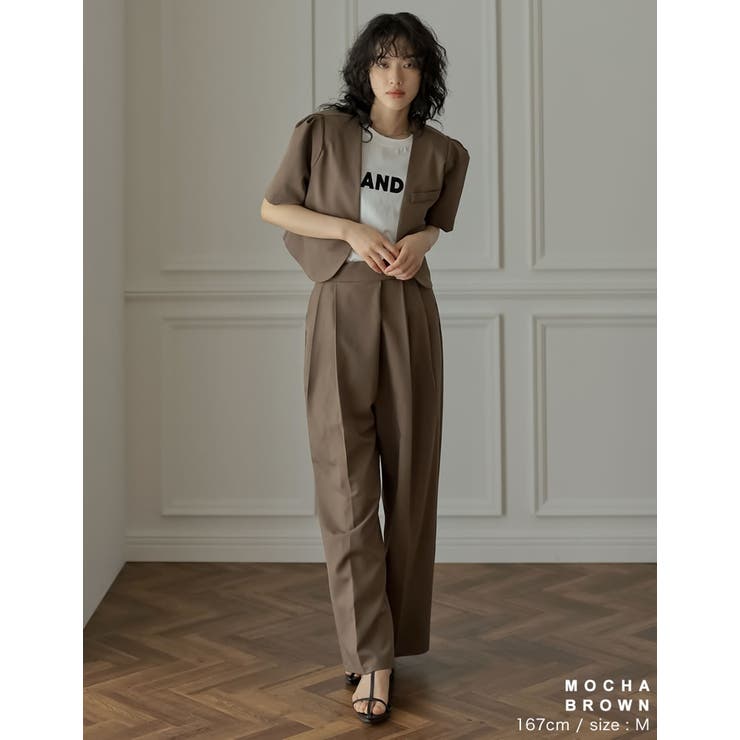 半袖パフジャケット×スラックスセットアップ | Re:EDIT | 詳細画像15 