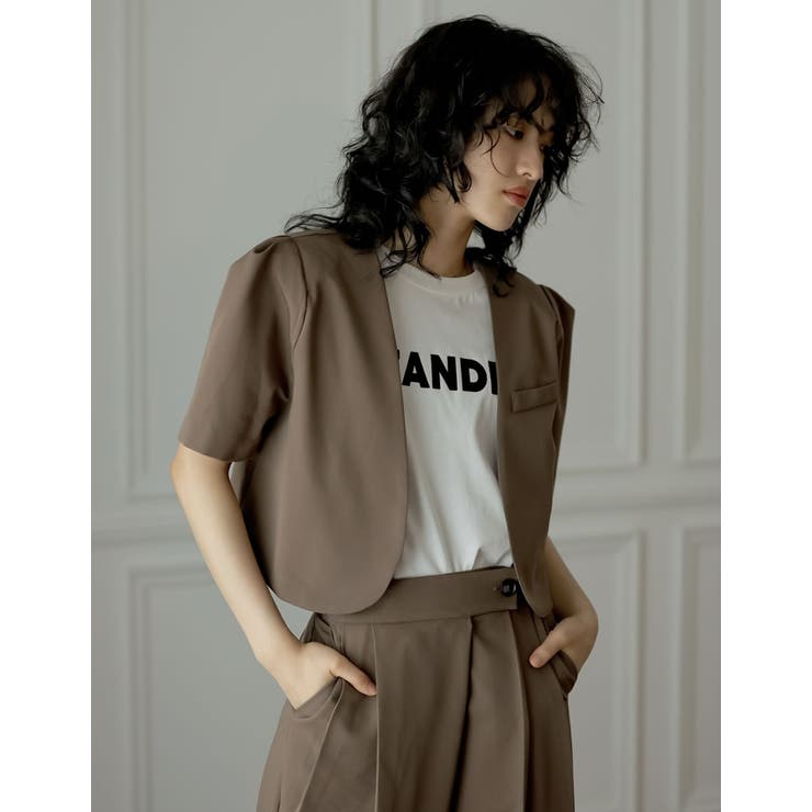 半袖パフジャケット×スラックスセットアップ | Re:EDIT | 詳細画像16 