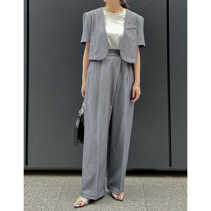 半袖パフジャケット×スラックスセットアップ | Re:EDIT | 詳細画像4 