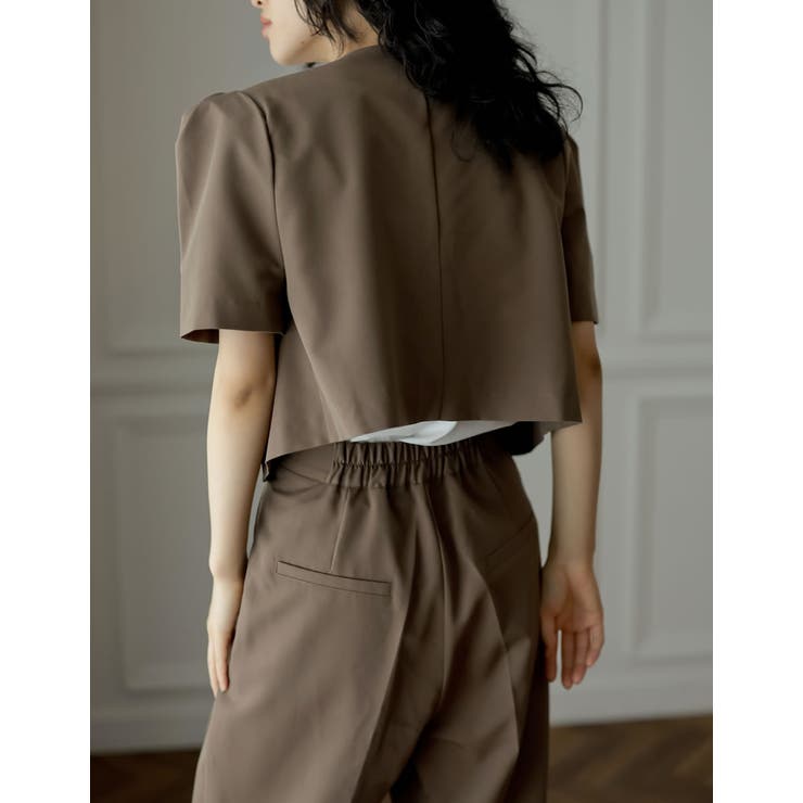 半袖パフジャケット×スラックスセットアップ | Re:EDIT | 詳細画像23 