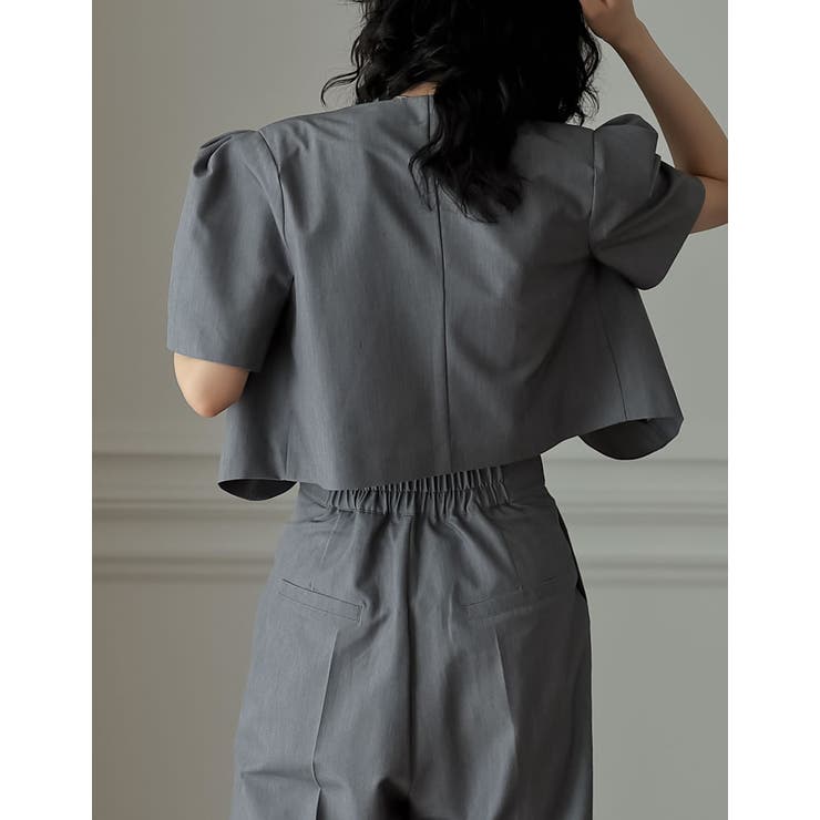 半袖パフジャケット×スラックスセットアップ | Re:EDIT | 詳細画像28 