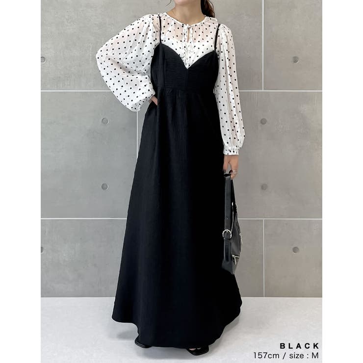 神山まりあさん着用][低身長サイズ有]カットジャガードキャミ