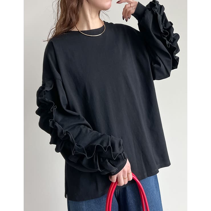 フリル付きブラック長袖トップス 楽天市場】【ラスト1色！特別プライス66％OFF】トップス 長袖