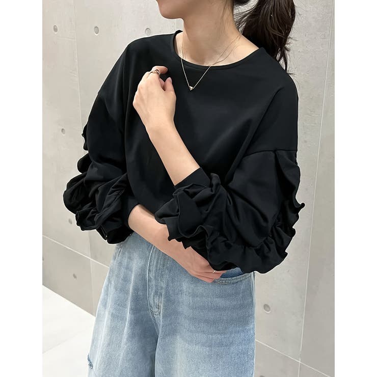 [販売枚数8千枚突破！][1枚でこなれ見え]袖フリル長袖カットソー | Re:EDIT | 詳細画像26 