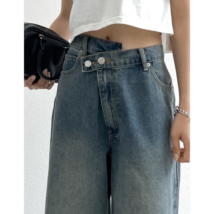 [低身長/高身長/大きいサイズ有]クロスウエストストレートコットンデニムパンツ | Re:EDIT | 詳細画像12 