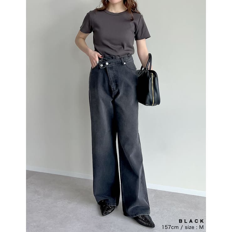 [低身長/高身長/大きいサイズ有]クロスウエストストレートコットンデニムパンツ | Re:EDIT | 詳細画像21 