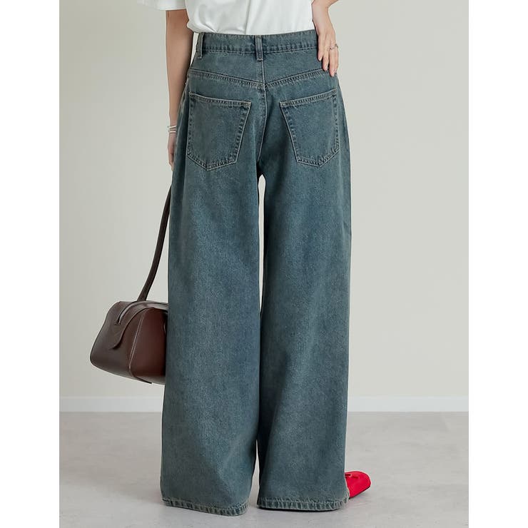 [低身長/高身長/大きいサイズ有]クロスウエストストレートコットンデニムパンツ | Re:EDIT | 詳細画像26 