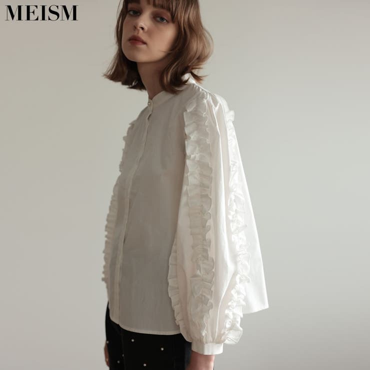 フリルスリーブクロップド丈ブラウス[品番：GS000021717]｜Re:EDIT  