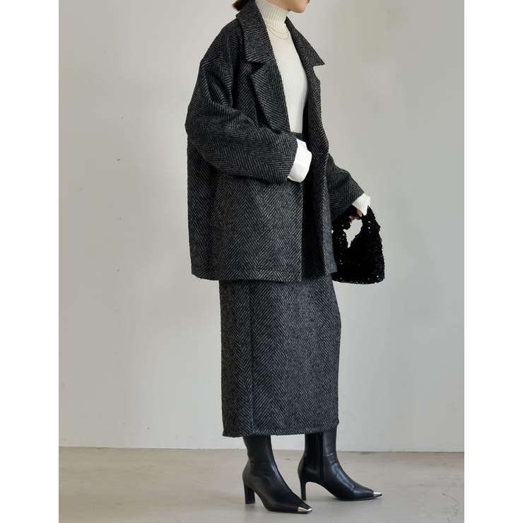 ヘリンボーンダブルジャケットコート | Re:EDIT | 詳細画像17 