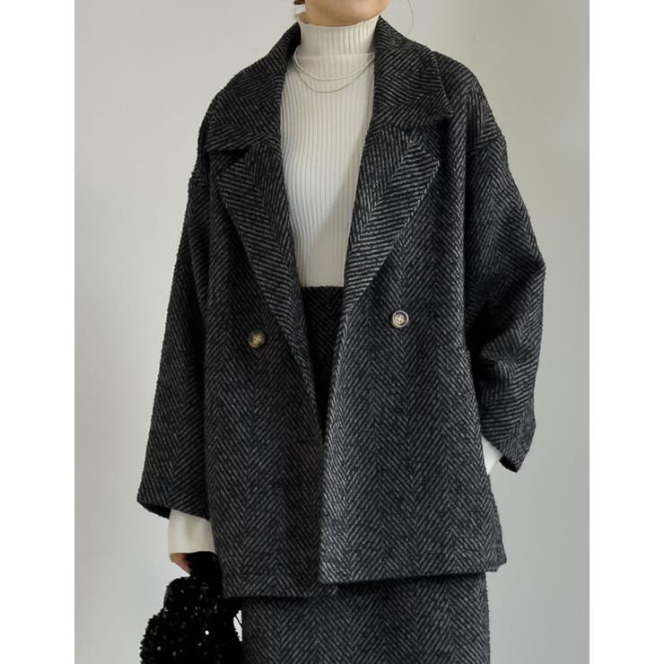 ヘリンボーンダブルジャケットコート | Re:EDIT | 詳細画像4 
