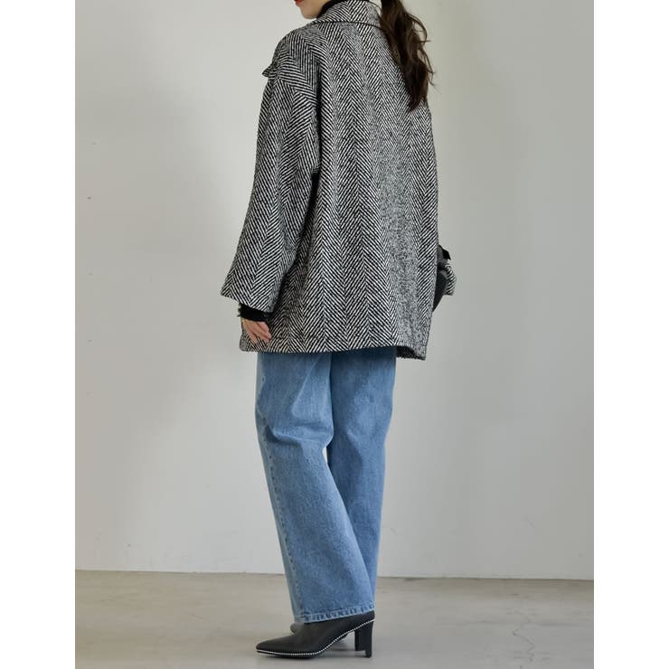 ヘリンボーンダブルジャケットコート | Re:EDIT | 詳細画像7 