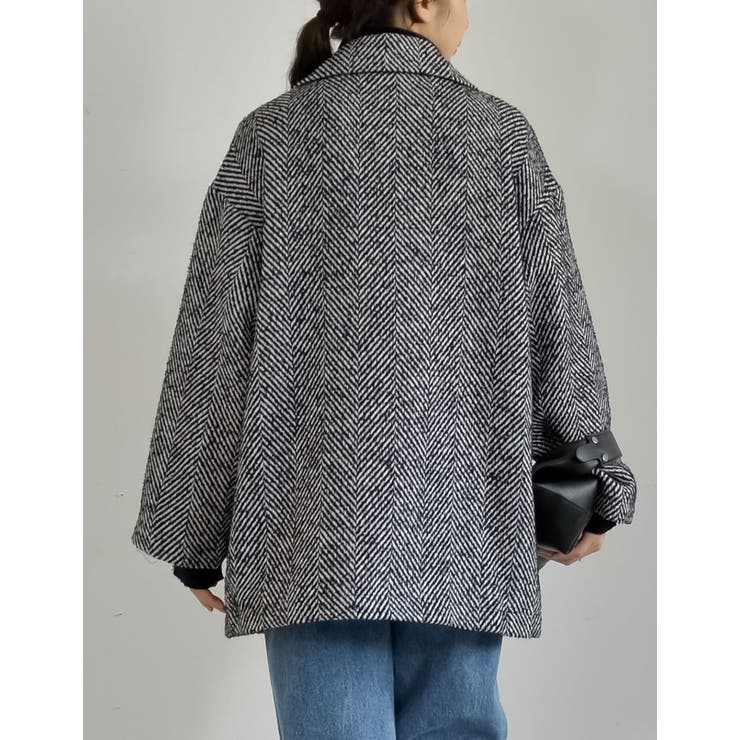 ヘリンボーンダブルジャケットコート | Re:EDIT | 詳細画像8 