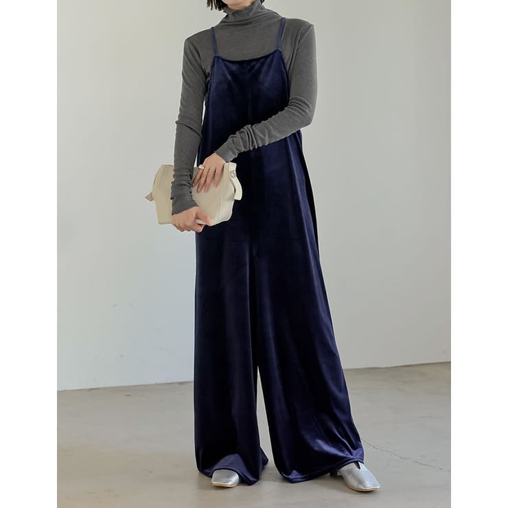 低身長サイズ有]ベロアキャミサロペット[品番：GS000021790]｜Re:EDIT