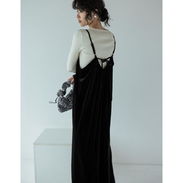 低身長サイズ有]ベロアキャミサロペット[品番：GS000021790]｜Re:EDIT