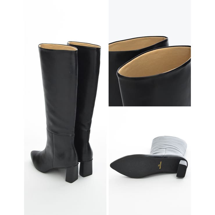 [大きいサイズ有]フェイクレザーポインテッドトゥヒールロングブーツ | Re:EDIT | 詳細画像15 