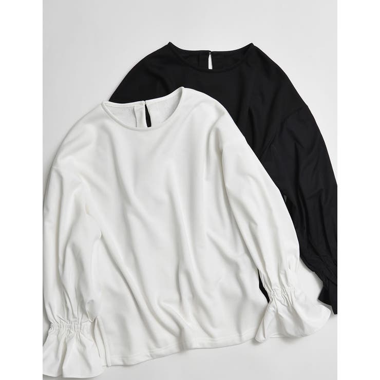 異素材切り替えキャンディースリーブ裏毛トップス | Re:EDIT | 詳細画像2 