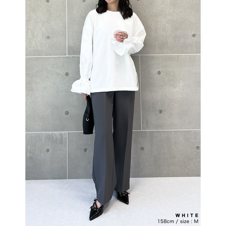 異素材切り替えキャンディースリーブ裏毛トップス | Re:EDIT | 詳細画像6 