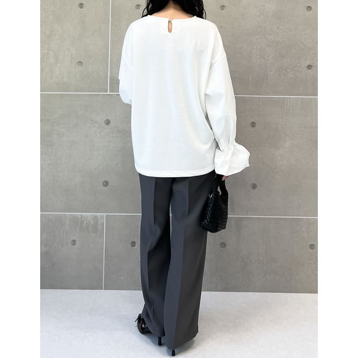 異素材切り替えキャンディースリーブ裏毛トップス | Re:EDIT | 詳細画像8 